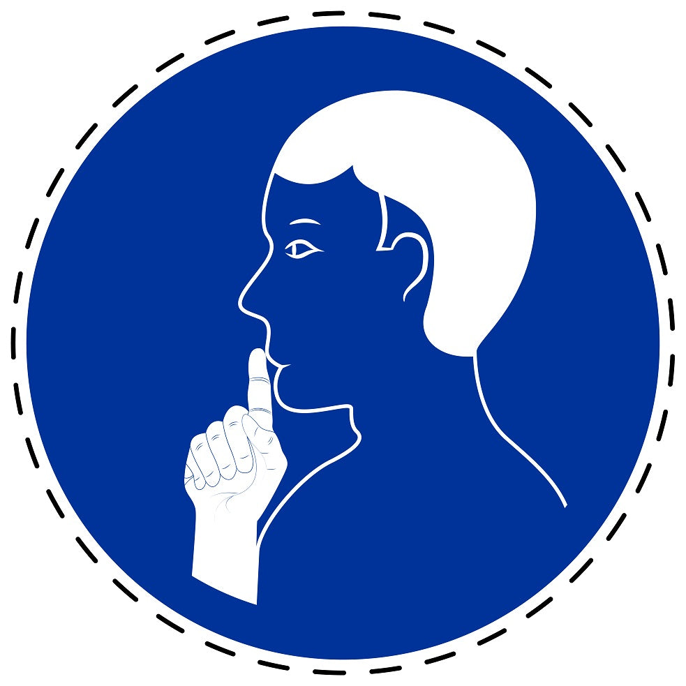 Autocollants obligatoires "Silence s'il vous plaît" en plastique PVC, ES-SIM2010