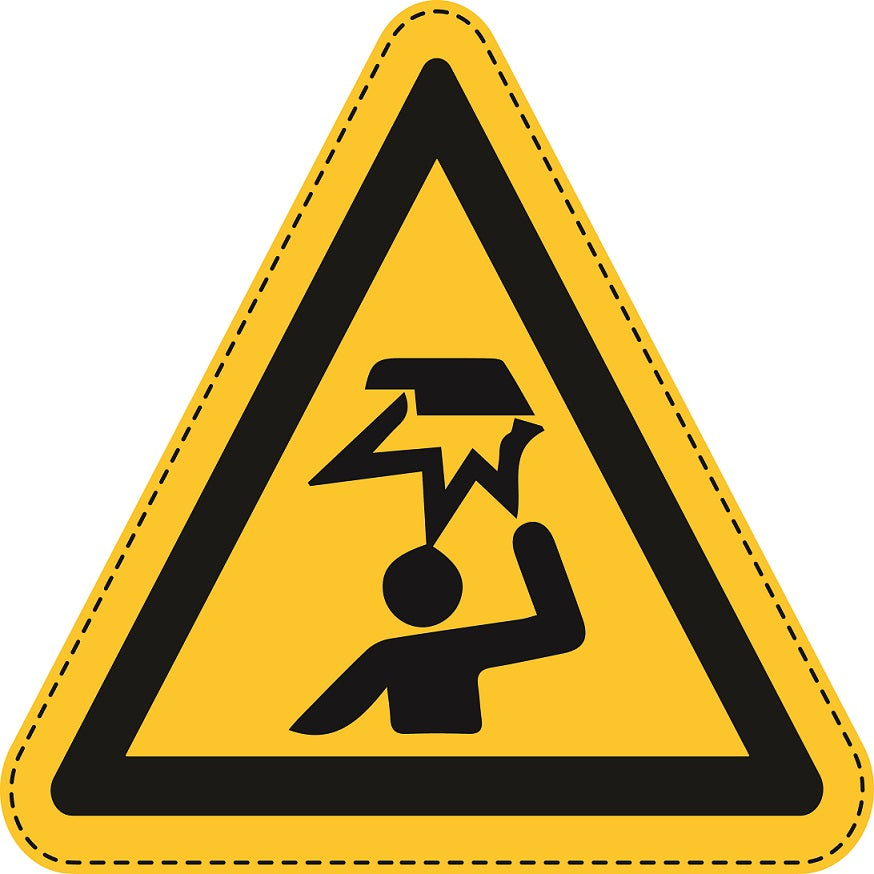 Autocollant d'avertissement "Panneau d'avertissement - Danger, obstacle en hauteur" 10-60 cm en plastique PVC, ES-SIW-033