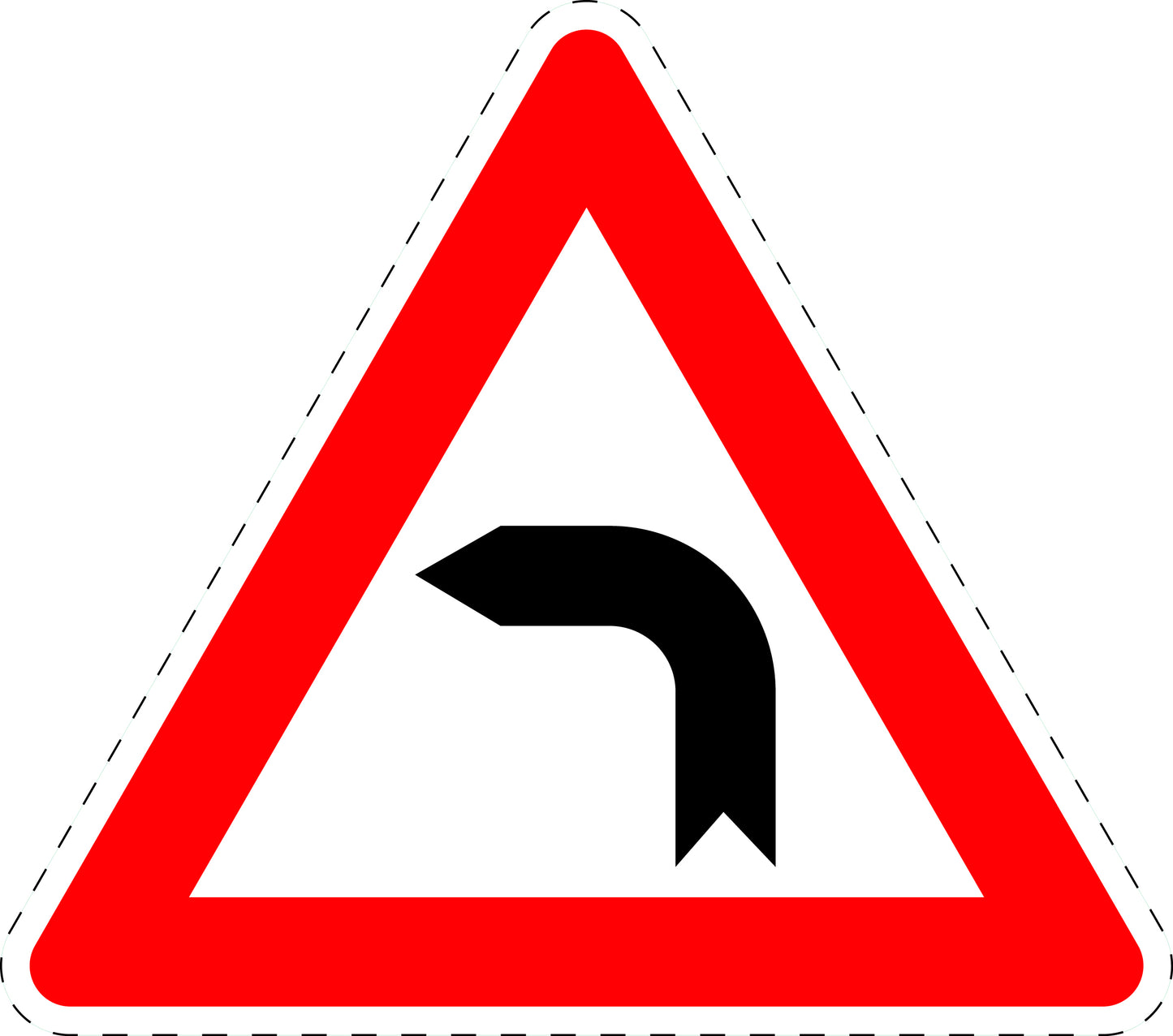 1 pièce panneau de signalisation "Virage à gauche" 2-15 cm F-Verk-103-10