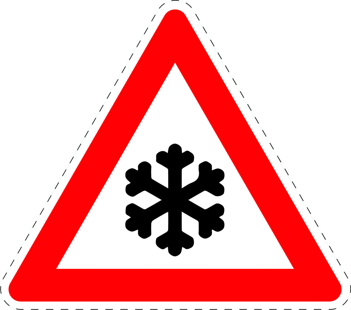 1 pièce panneau de signalisation "Avertissement flocon de neige" 2-15 cm F-Verk-113