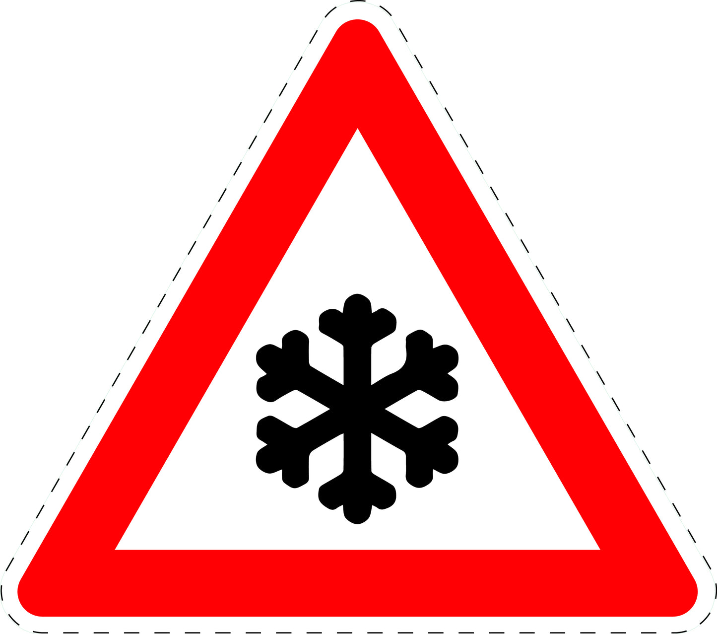1 pièce panneau de signalisation "Avertissement flocon de neige" 20-70 cm F-Verk-113