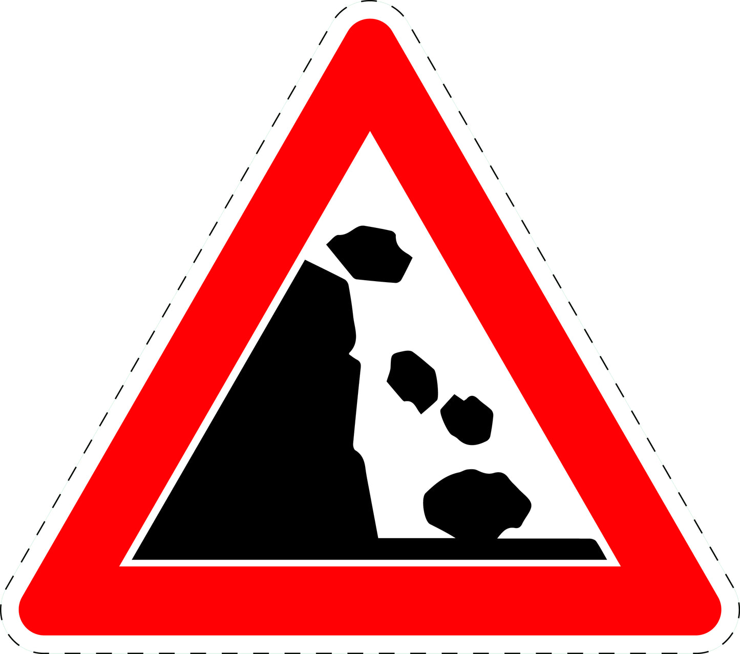 1 pièce panneau de signalisation "Chutes de pierres à droite" 2-15 cm F-Verk-115-20