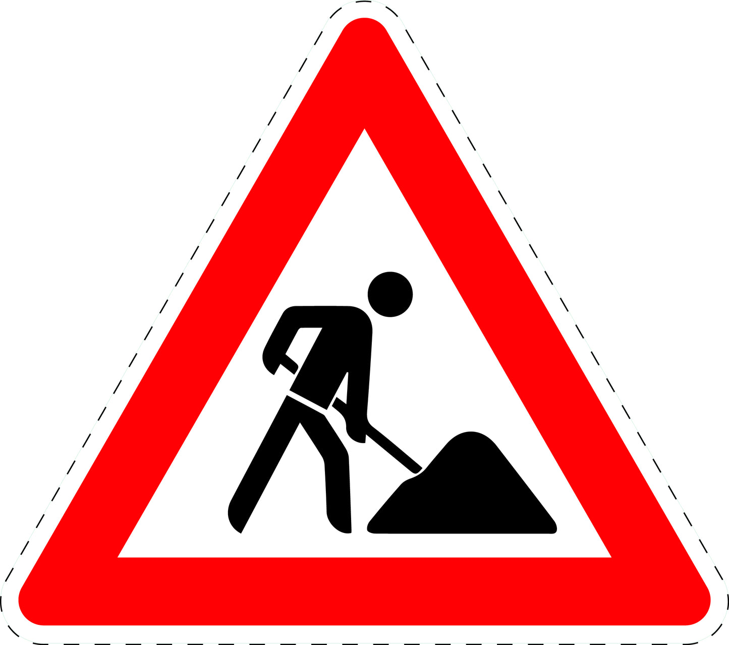 1 pièce panneau de signalisation "Travaux routiers" 2-15 cm F-Verk-123
