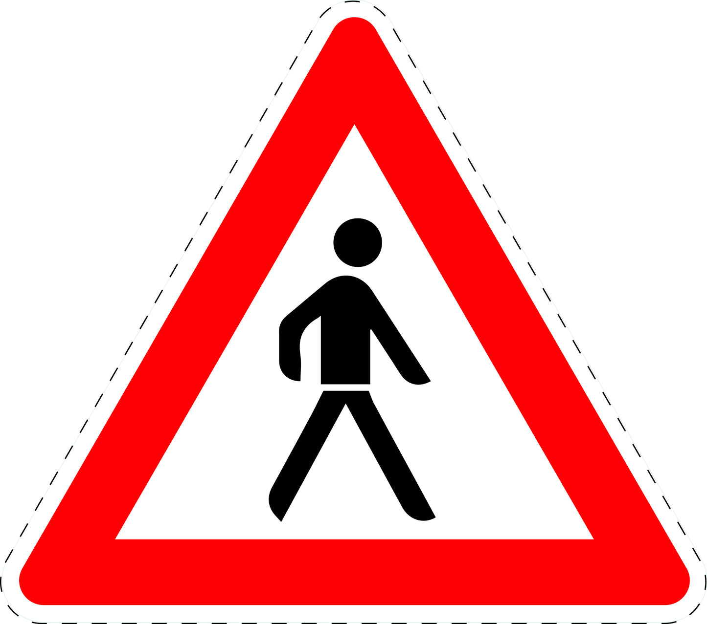 1 pièce panneau de signalisation "Piétons (installation gauche)" 2-15 cm F-Verk-133-20