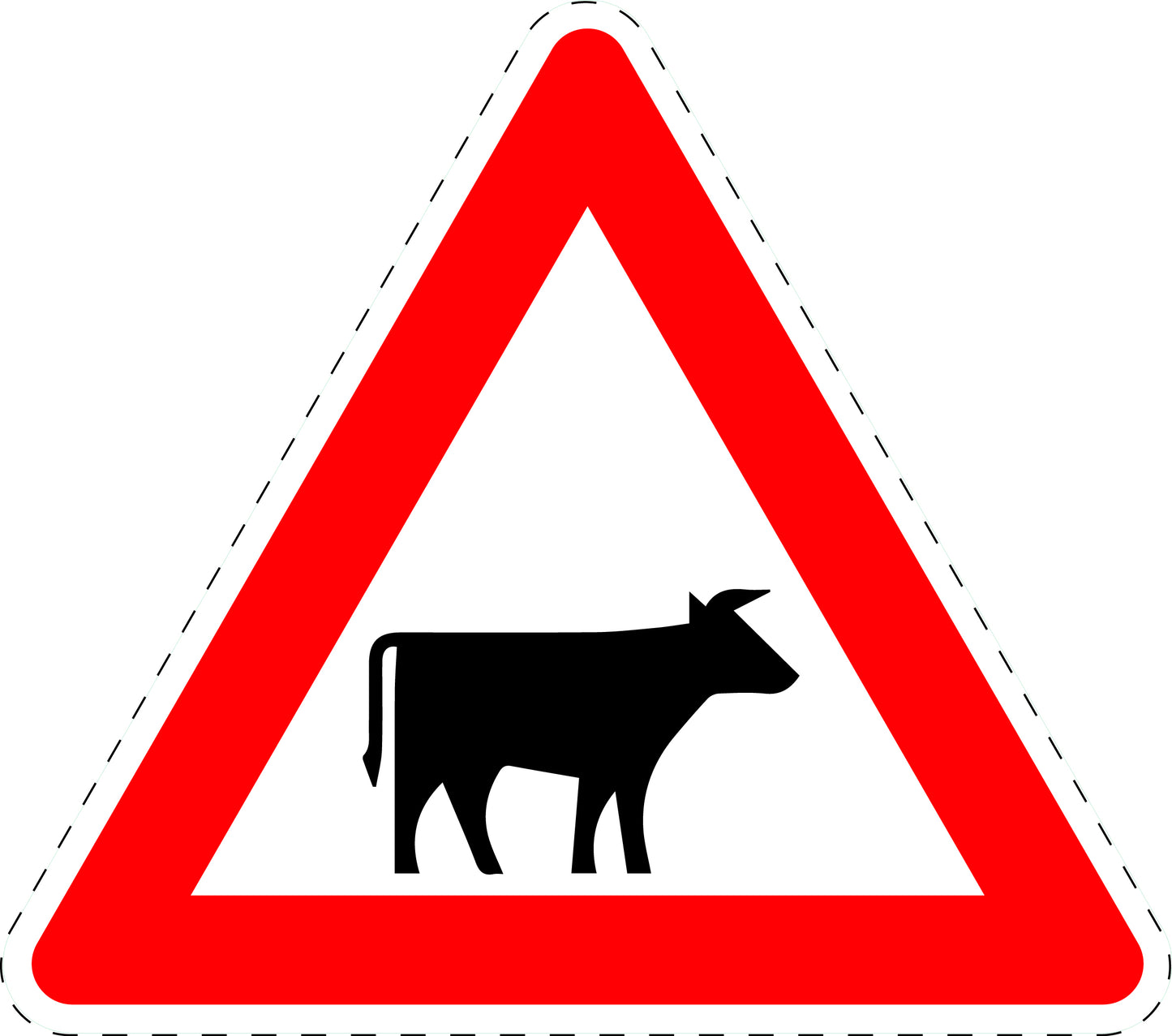 1 pièce panneau de signalisation "Bétail, animaux (installation gauche)" 20-70 cm F-Verk-140-20