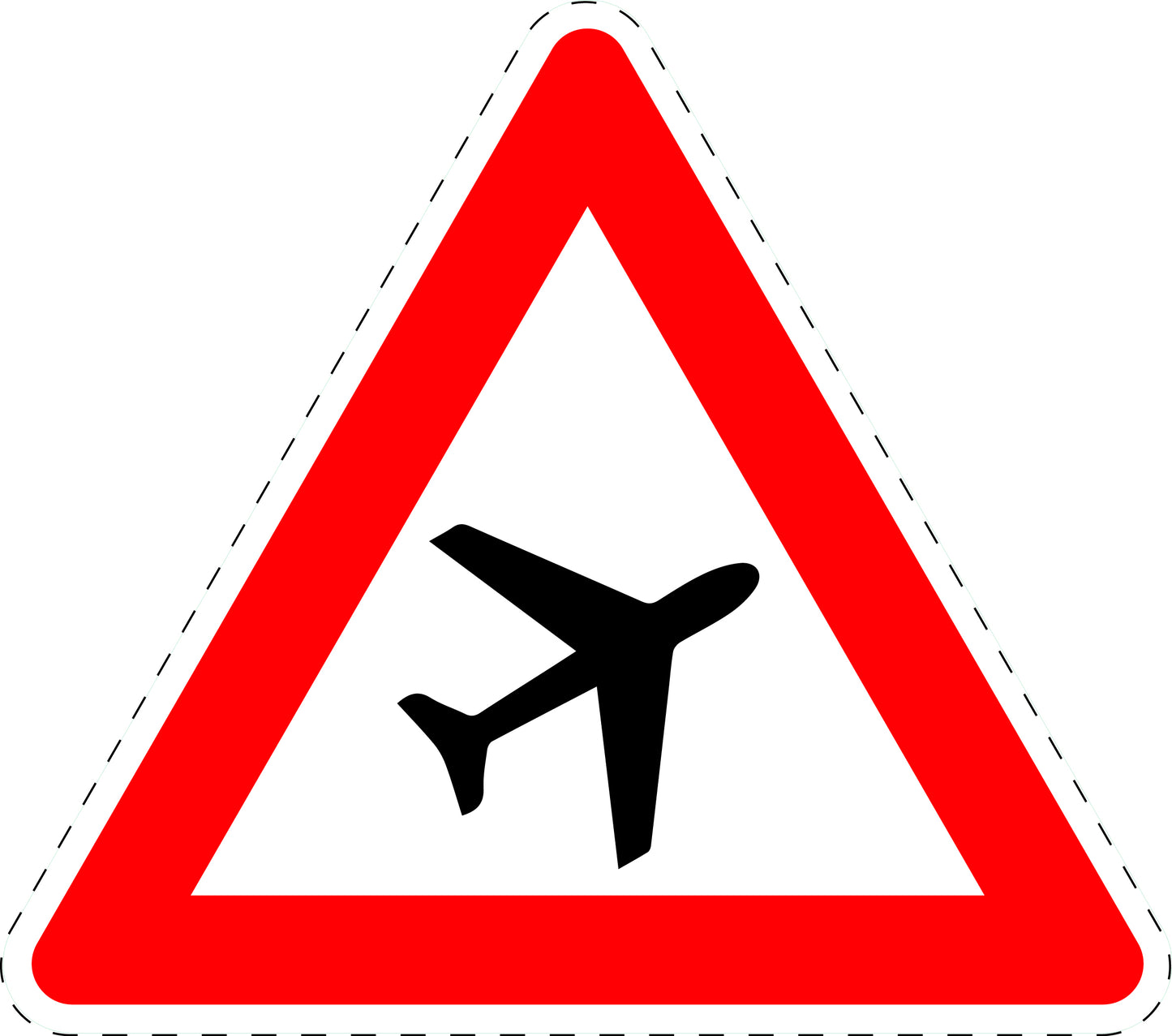 1 pièce panneau de signalisation "Avions volant à basse altitude (installation gauche)" 2–15 cm F-Verk-144-20