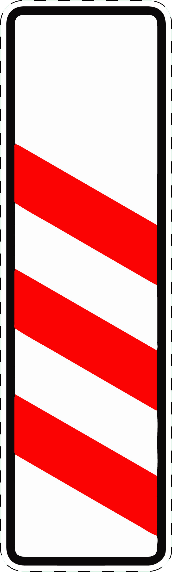 1 pièce panneau de signalisation "Panneau d’avertissement à trois bandes sans indication de distance (installation gauche)" 20–70 cm F-Verk-157-20