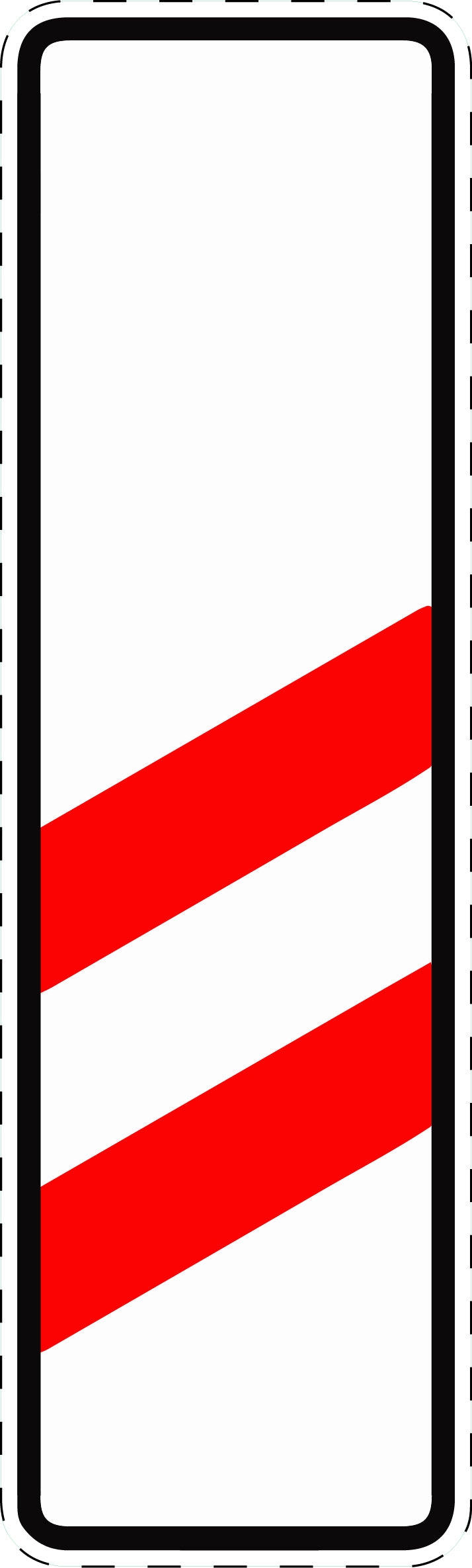 1 pièce panneau de signalisation "Panneau d’avertissement à deux bandes sans indication de distance (installation droite)" 20–70 cm F-Verk-159-10