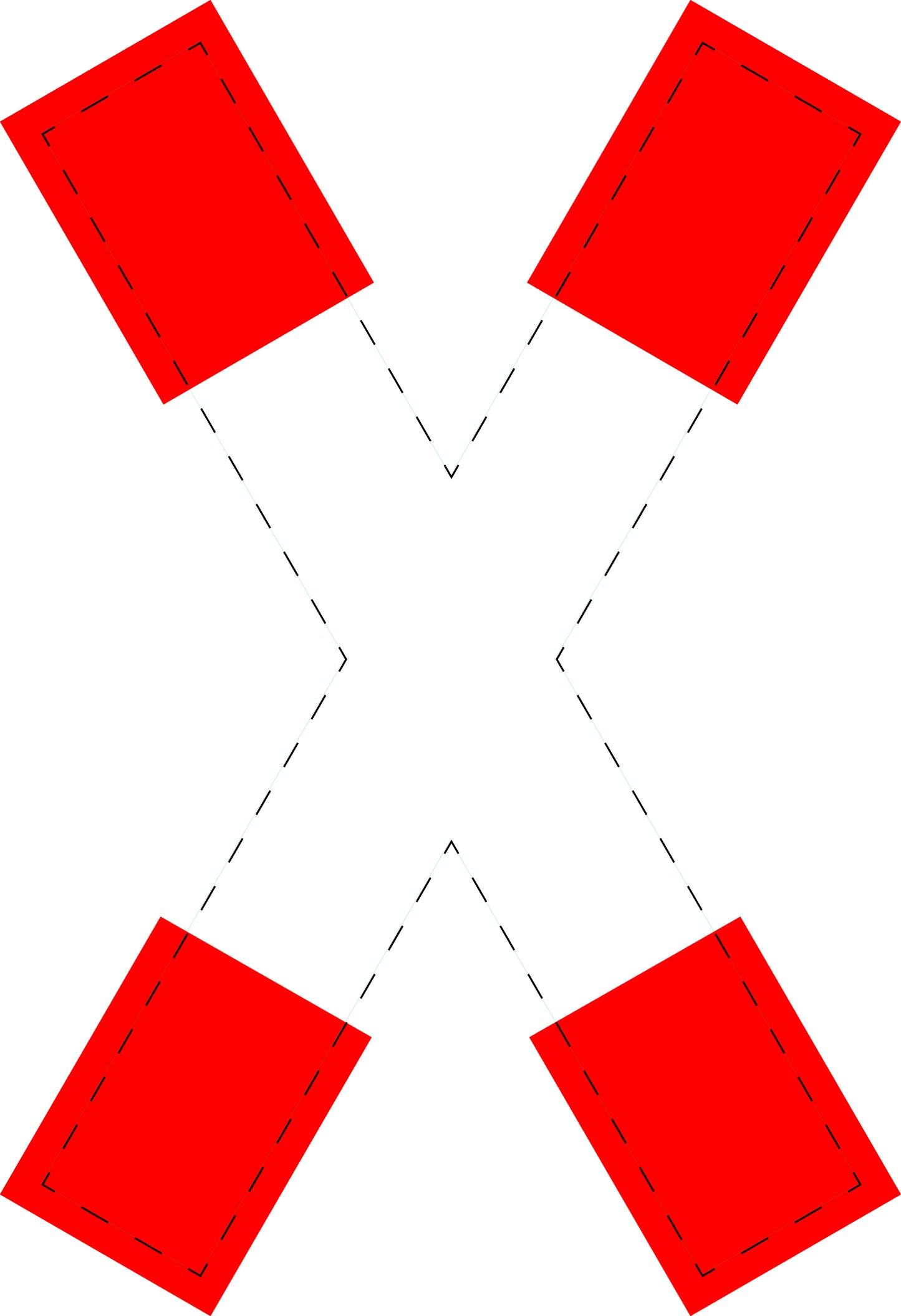 1 pièce panneau de signalisation "Croix de Saint-André" (passage à niveau) 20–70 cm F-Verk-201-50