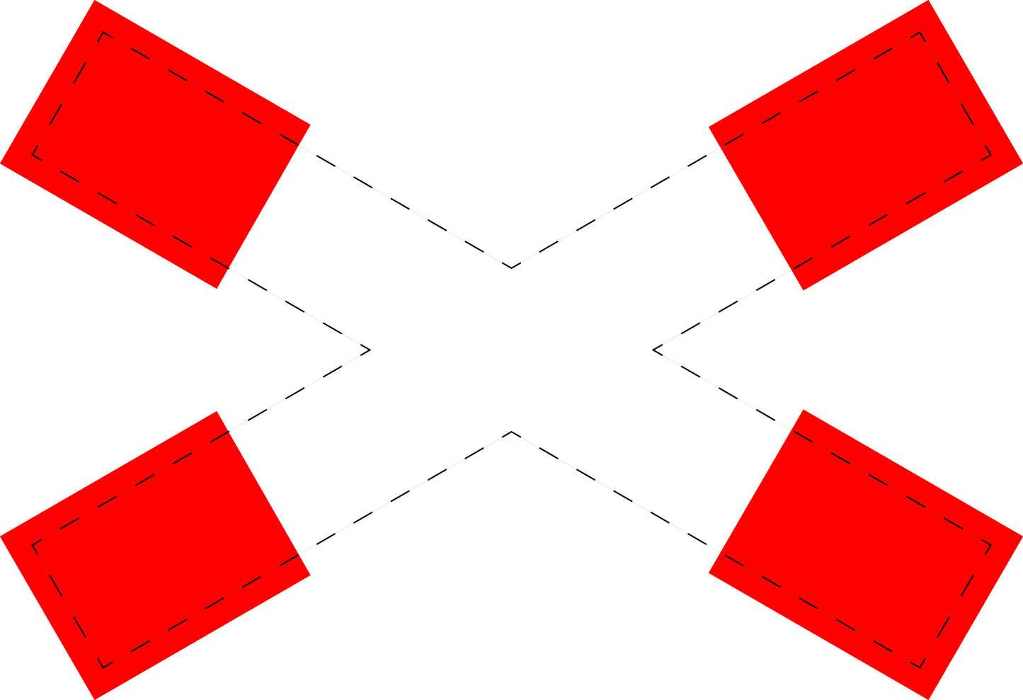 1 pièce panneau de signalisation "Croix de Saint-André horizontale" 2–15 cm F-Verk-201-52
