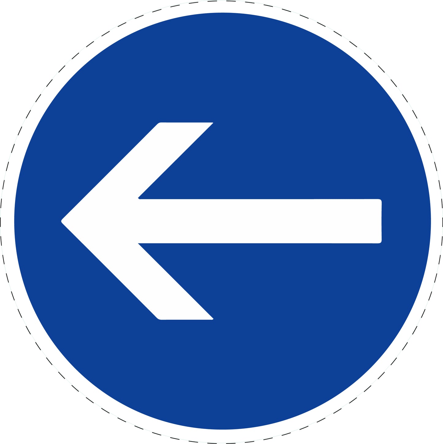 1 pièce panneau de signalisation "Obligation de tourner à gauche" 2-15 cm - F-Verk-211-10