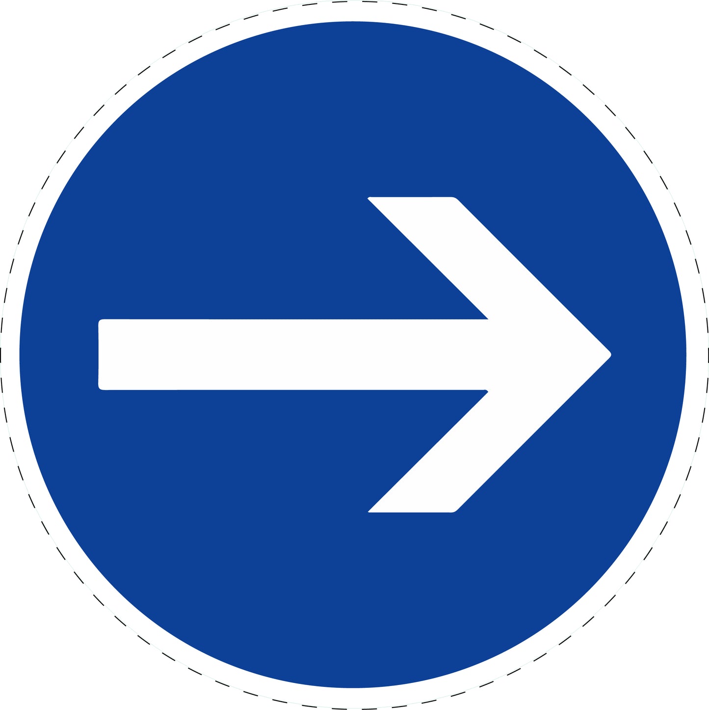 1 pièce panneau de signalisation "Obligation de tourner à droite" 20-70 cm - F-Verk-211-20