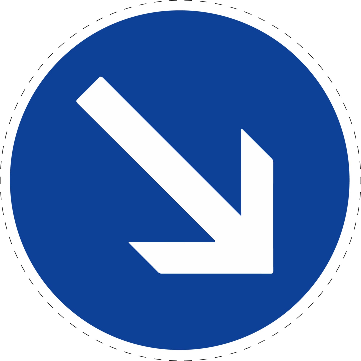1 pièce panneau de signalisation "Dépassement obligatoire par la droite" 20-70 cm - F-Verk-222-20