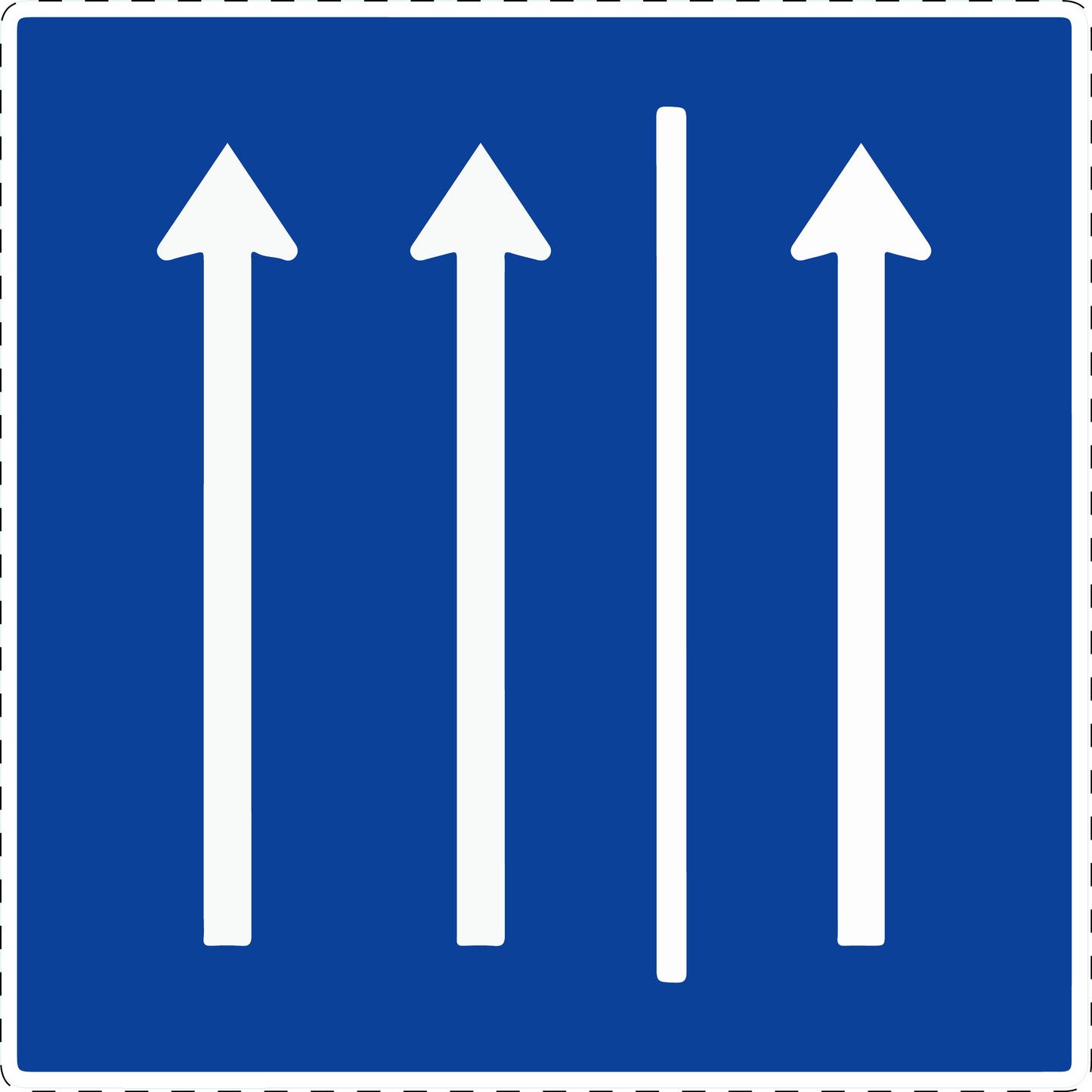 1 pièce panneau de signalisation "Conduite sur la bande d'arrêt d'urgence" 20-70 cm F-Verk-223.1