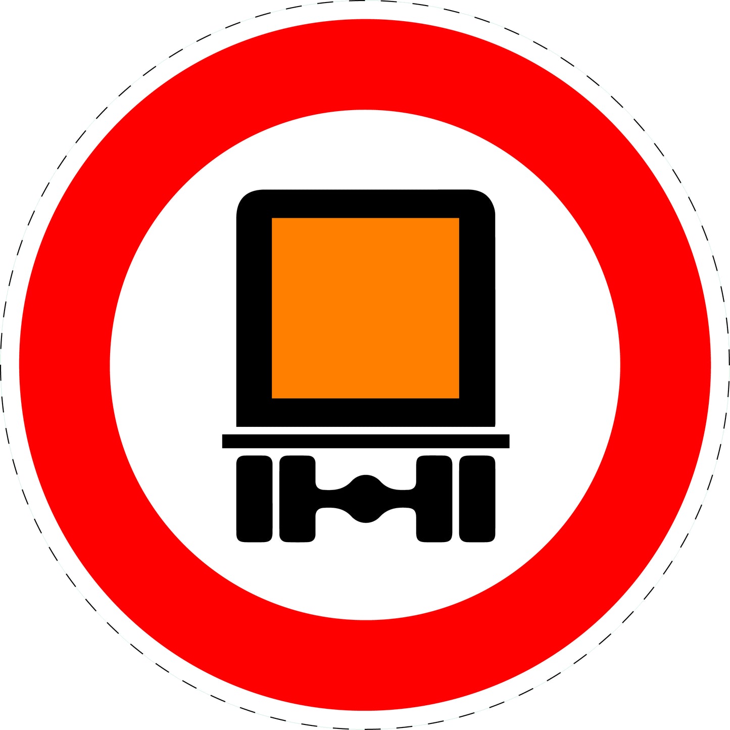 1 pièce panneau de signalisation "Interdiction aux véhicules transportant des matières dangereuses" 20-70 cm - F-Verk-261