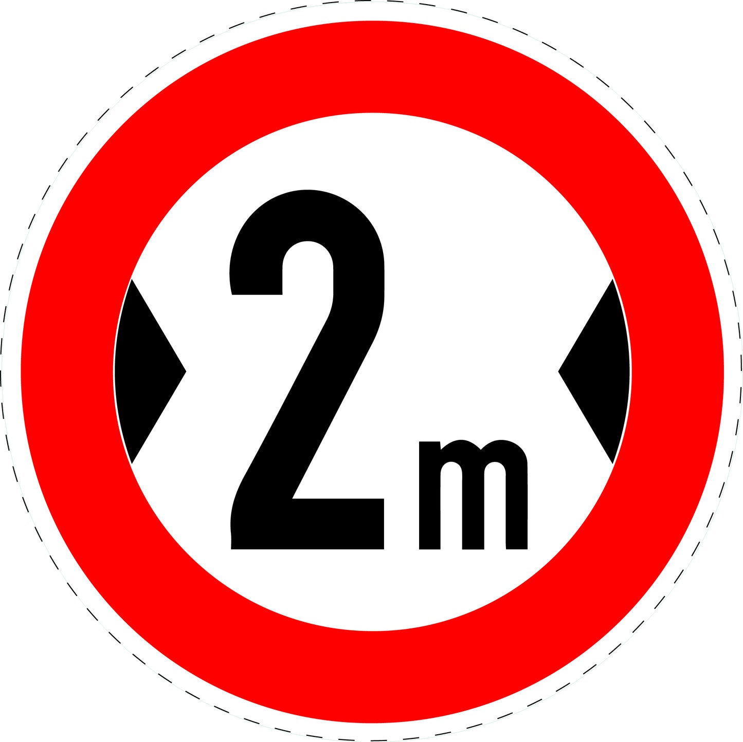 1 pièce panneau de signalisation "Largeur maximale" 2-15 cm - F-Verk-264