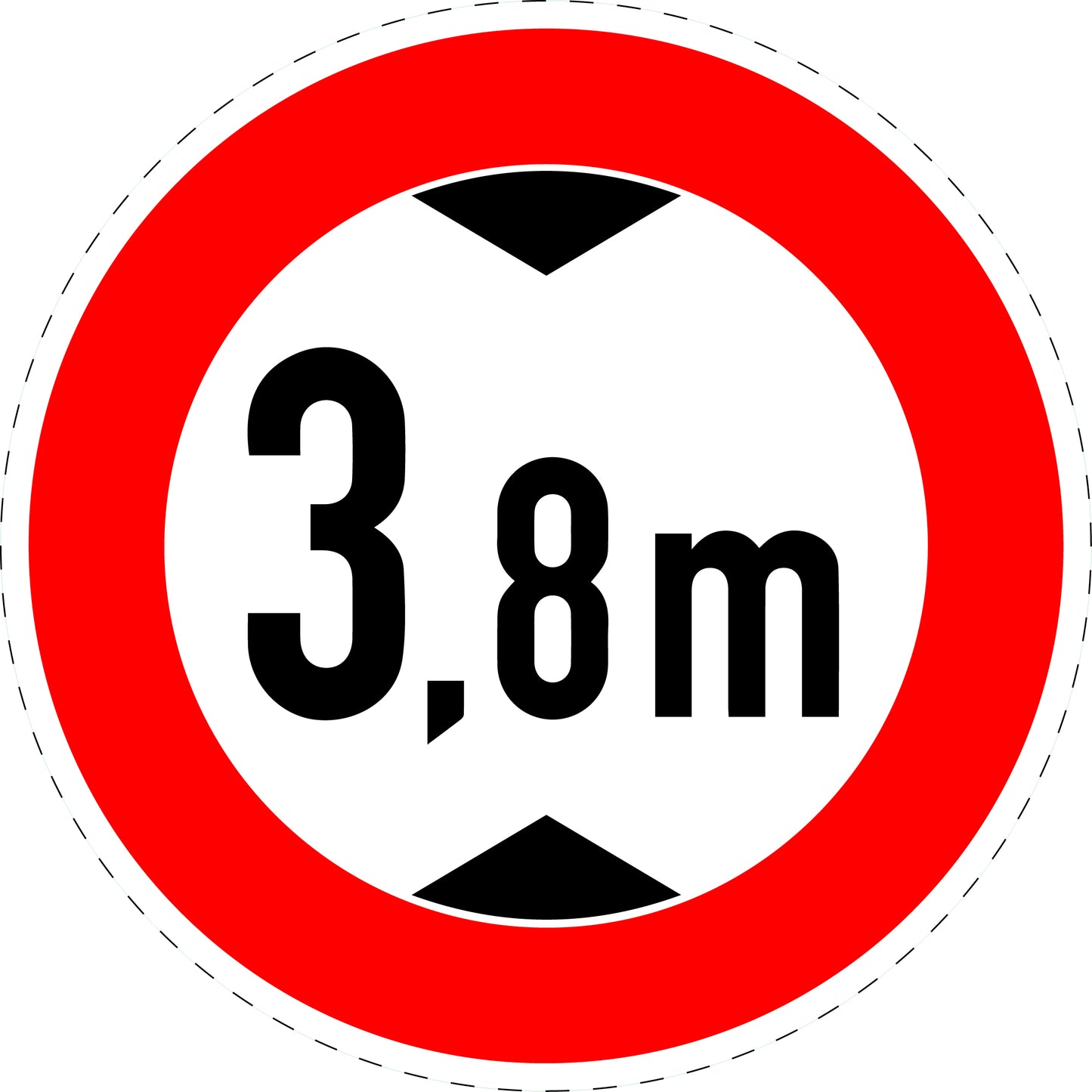 1 pièce panneau de signalisation "Hauteur maximale" 20-70 cm - F-Verk-265
