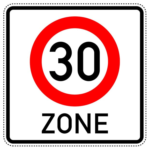 1 Pièce panneau de signalisation "Début de zone 30 km/h" – 20-70 cm – F-Verk-274-1-50