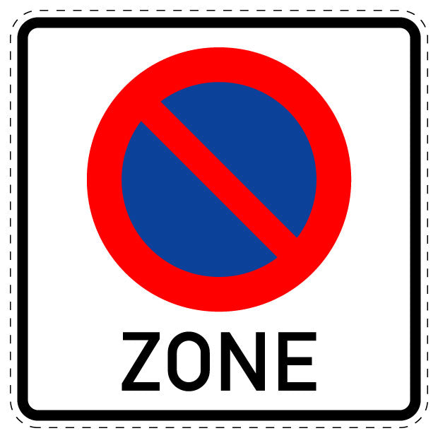 1 pièce de panneau de signalisation "Début de zone de stationnement interdit réglementé" 2–15 cm -F-Verk-290
