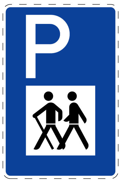 1 pièce de panneau de signalisation "Parking randonneurs" 2–15 cm -F-Verk-317