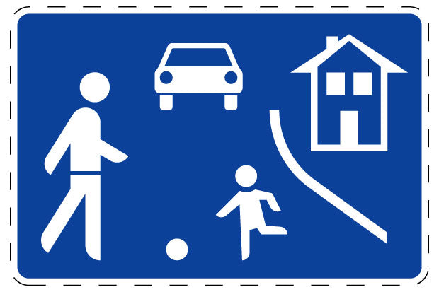 1 pièce de panneau de signalisation "Début de zone de circulation apaisée" 2–15 cm F-Verk-325
