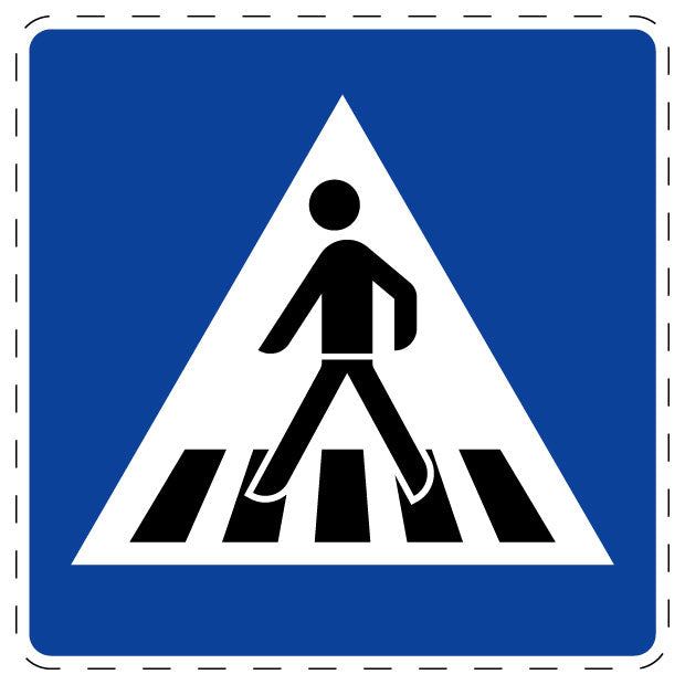 1 pièce de panneau de signalisation "Passage piétons (implantation côté droit)" 20–70 cm F-Verk-350-10