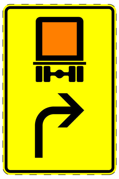 1 pièce de panneau de signalisation "Matières dangereuses – vers la droite" 20-70 cm F-Verk-442-22