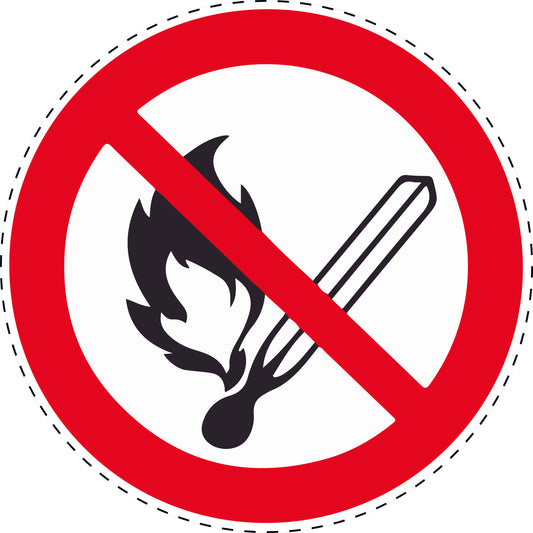 Autocollant d'interdiction "Pas de feu, de flamme nue ou de fumer" en plastique PVC, ES-SI20