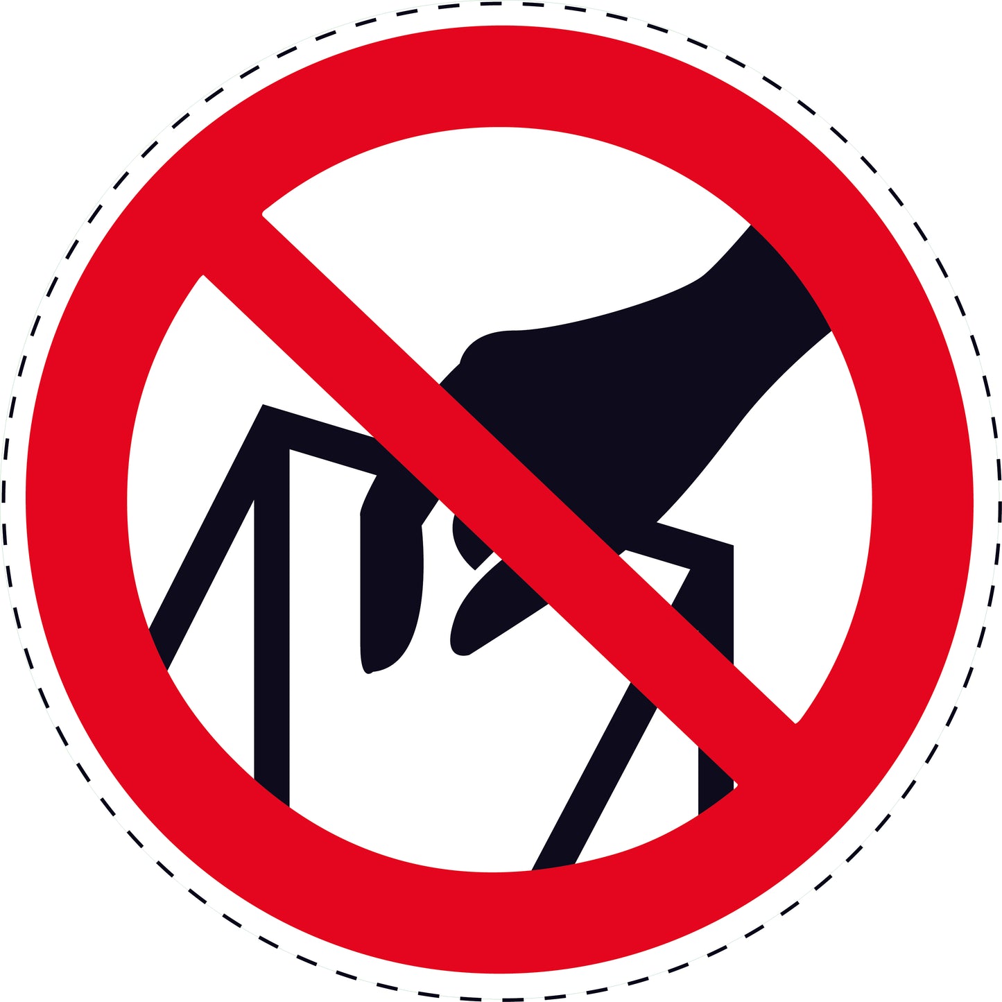 Autocollant d'interdiction "Ne pas marcher sur le rembourrage" en plastique PVC, ES-SI240