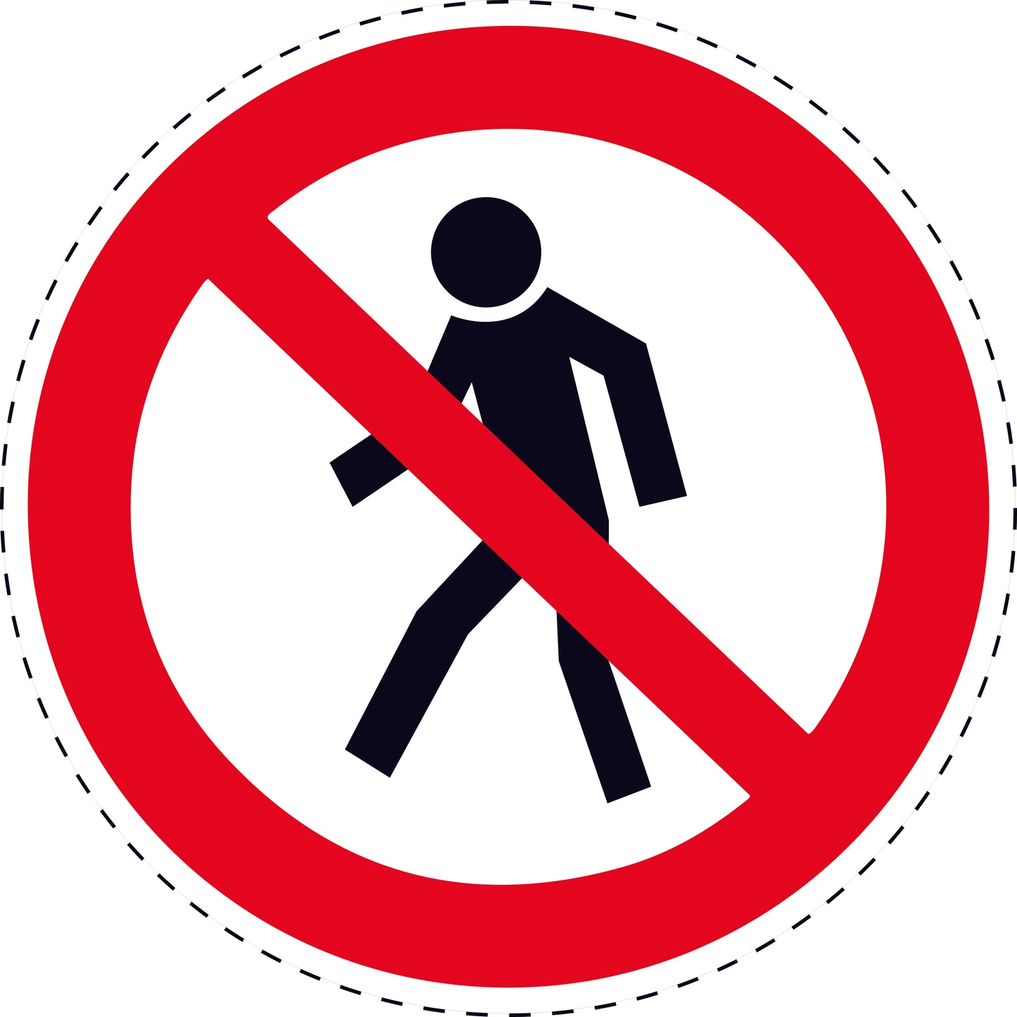 Autocollant d'interdiction "Interdit aux piétons" en plastique PVC, ES-SI30