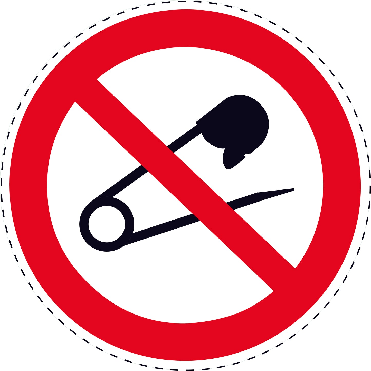 Autocollant d'interdiction "Interdit de perforer avec des aiguilles" en plastique PVC, ES-SI330