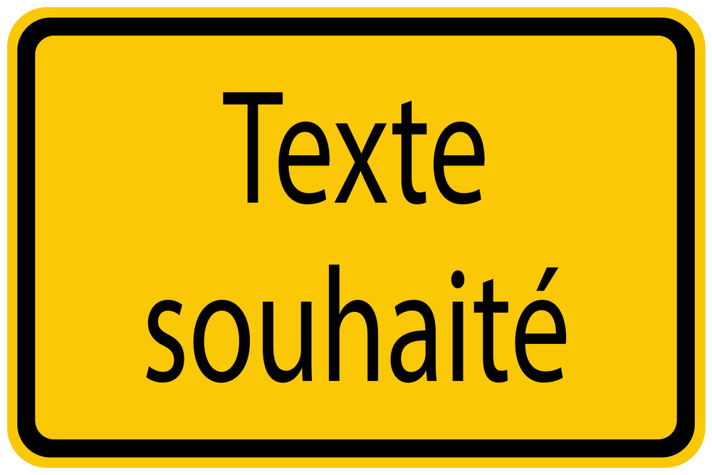 Autocollant de chantier "Texte Souhaité" jaune F-BAU-1000