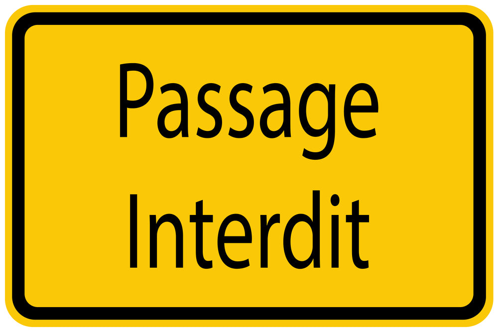 Autocollant de chantier "Passage Interdit" jaune F-BAU-1170