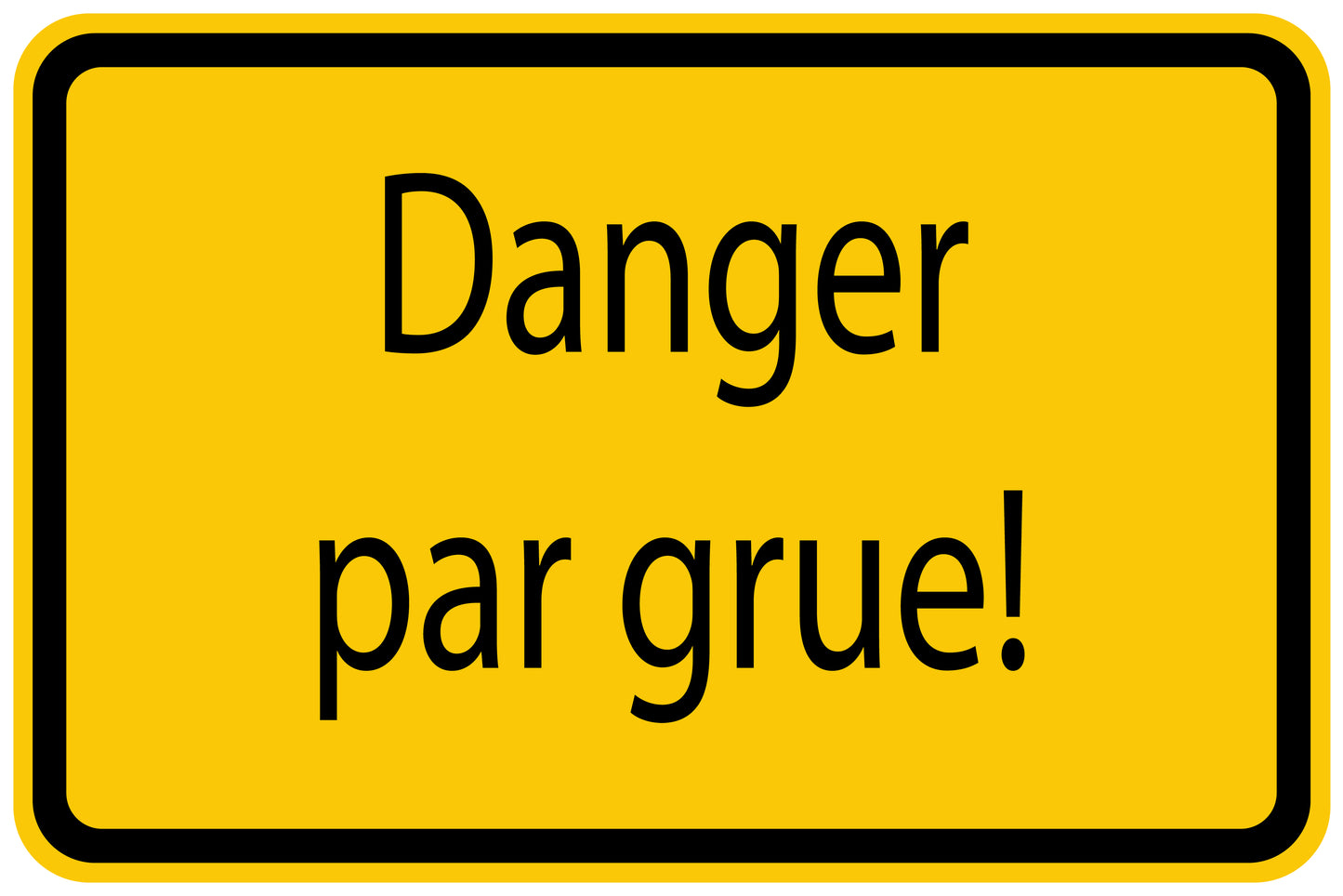 Autocollant de chantier "Danger par grue!" jaune F-BAU-1300