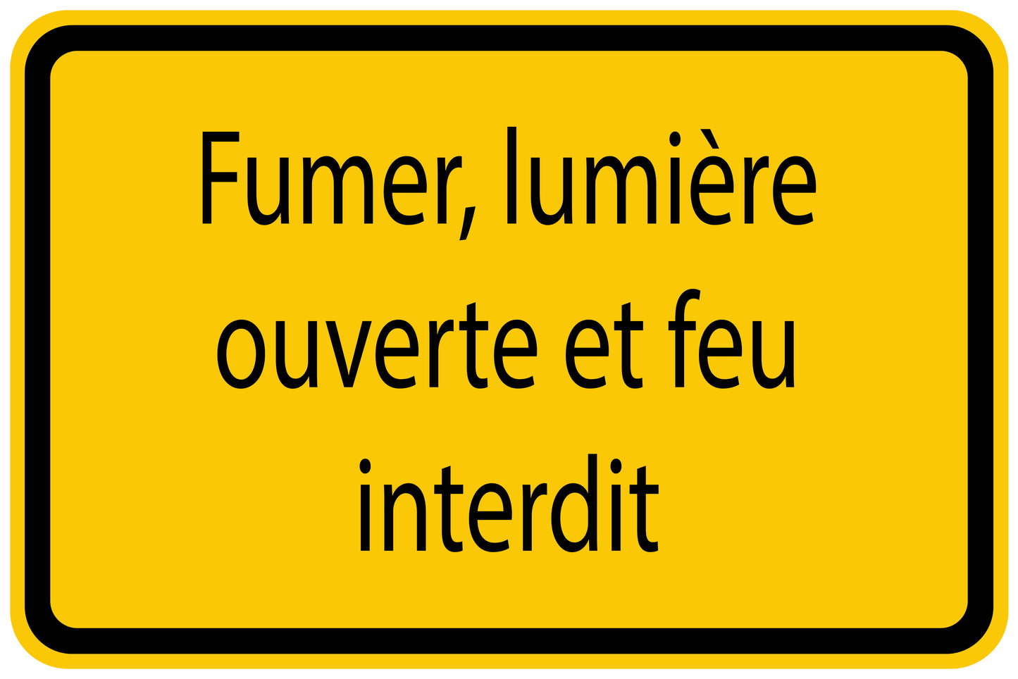 Autocollant de chantier "Fumer, lumière ouverte et feu interdit" jaune F-BAU-1340
