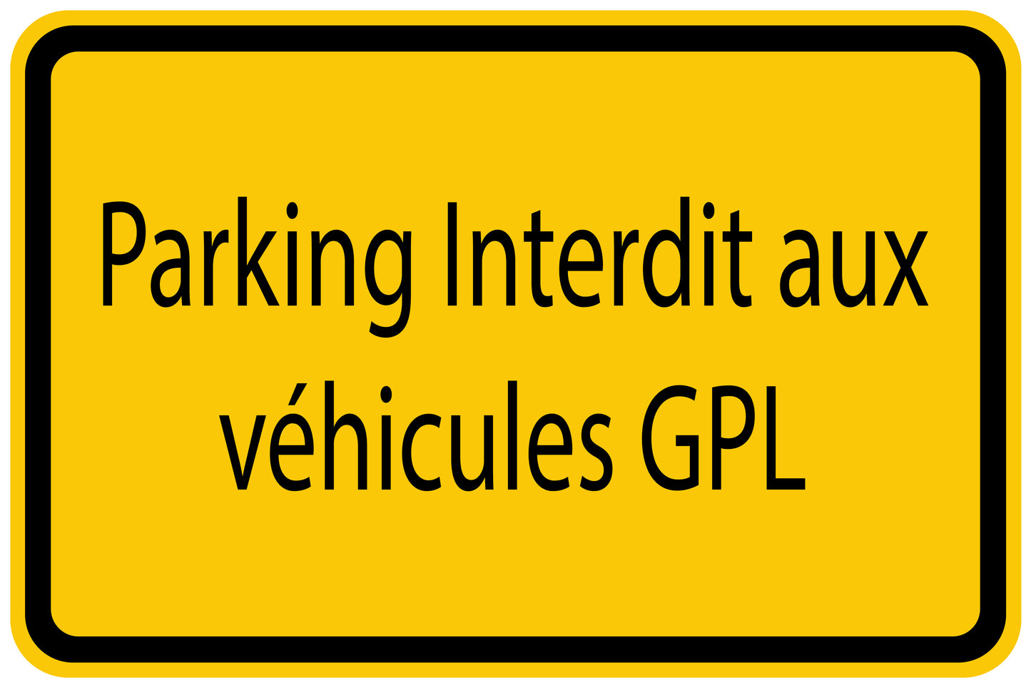 Autocollant de chantier "Parking Interdit aux véhicules GPL" jaune F-BAU-1360