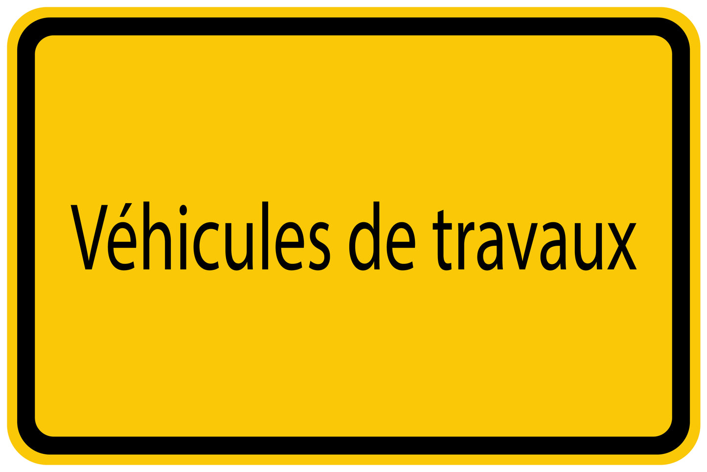 Autocollant de chantier "Véhicules de travaux" jaune F-BAU-1400