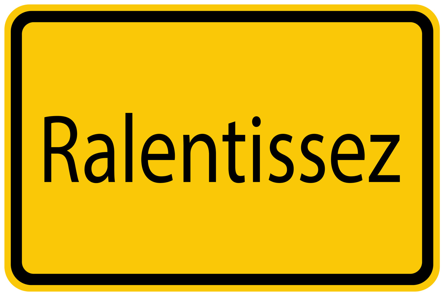 Autocollant de chantier "Ralentissez" jaune F-BAU-1460