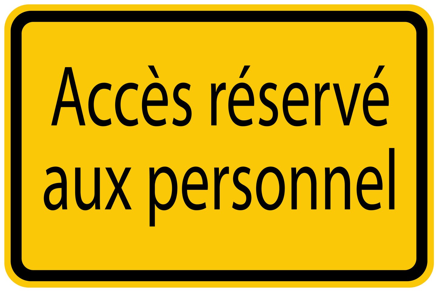 Autocollant de chantier "Accès réservé aux personnel" jaune F-BAU-1530