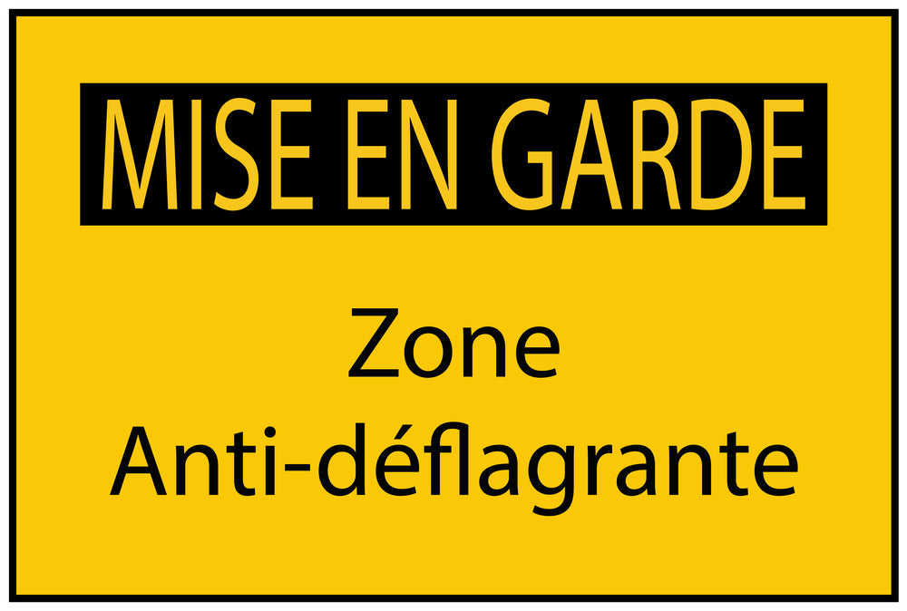 Autocollant de chantier "MISE EN GARDE Zone Anti-déflagrante" jaune F-BAU-1660