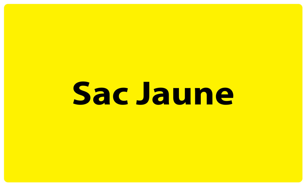 1000 autocollants de séparation des déchets "Sac Jaune" en papier F-GRPWA130