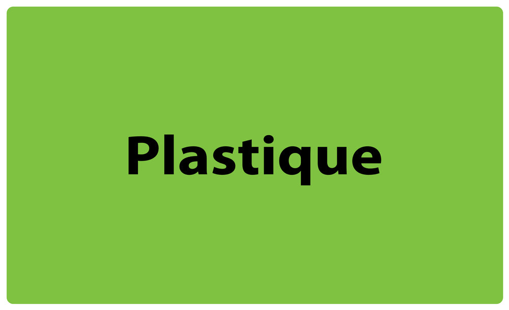 1000 autocollants de séparation des déchets "Plastique" en papier F-GRPWA170