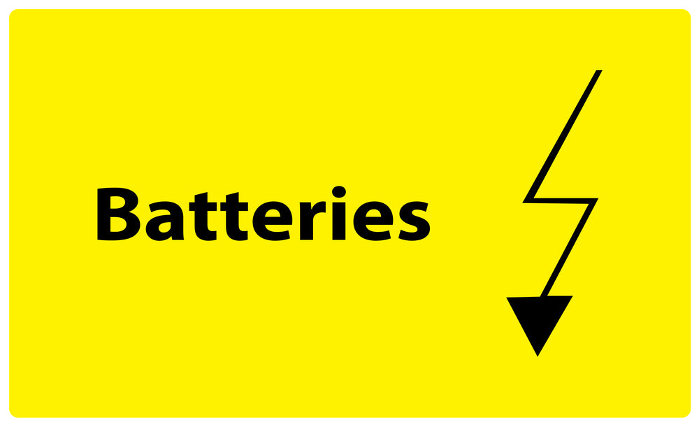 1000 autocollants de séparation des déchets "Batteries" en papier F-GRPWA180
