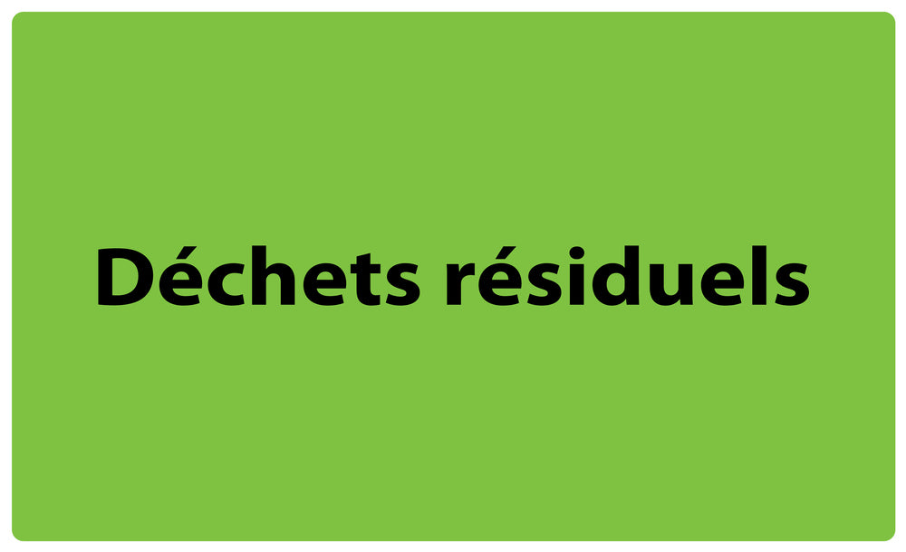 1000 autocollants de séparation des déchets "Déchets résiduels " en papier F-GRPWA200