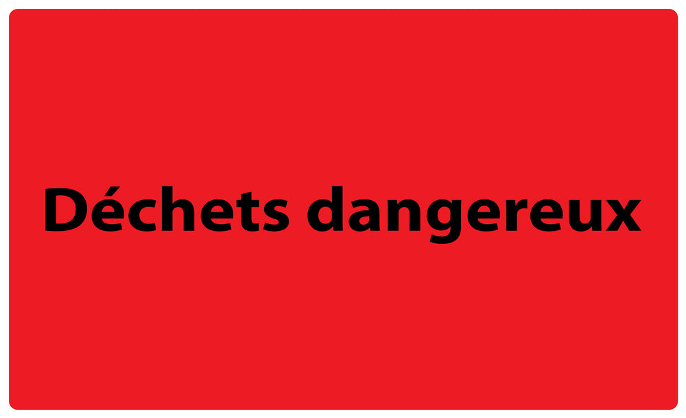 1000 autocollants de séparation des déchets "Déchets dangereux " en papier F-GRPWA220