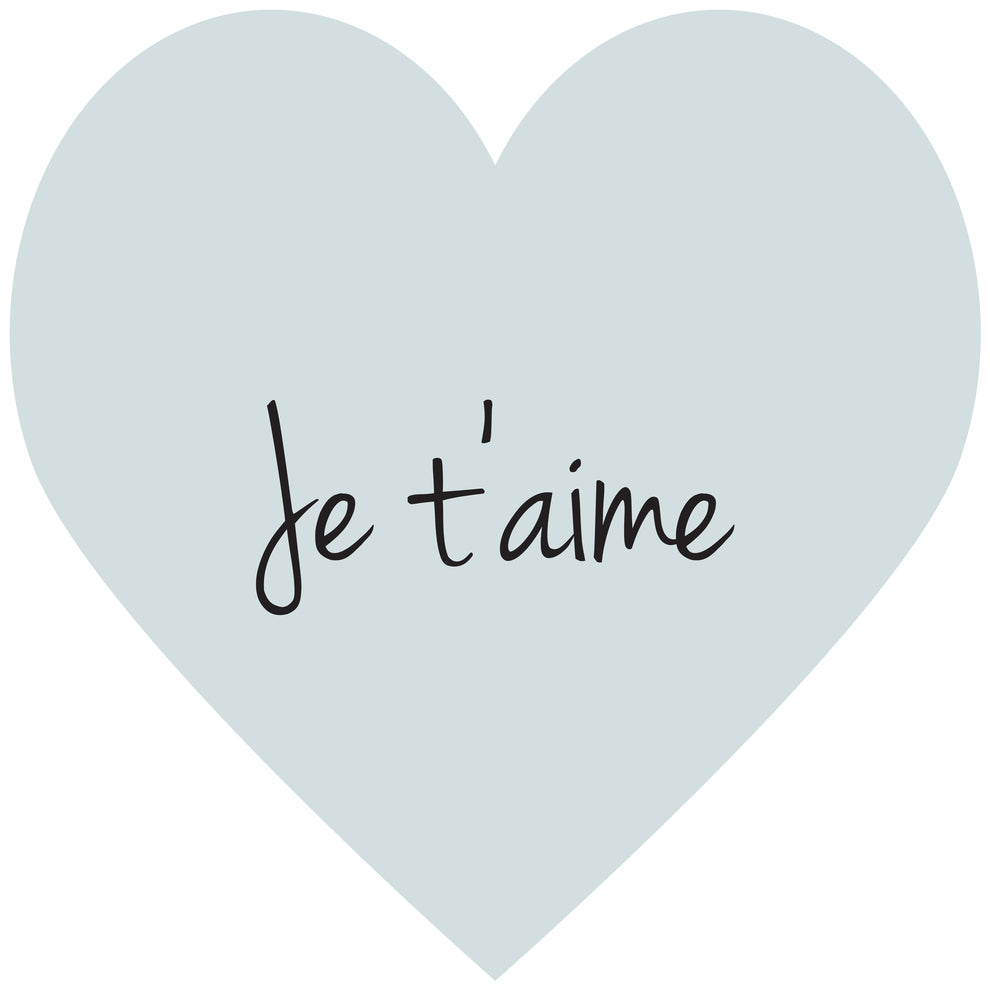Autocollant en forme de cœur de 1 à 10 cm avec texte personnalisé imprimé en or, argent et rouge.