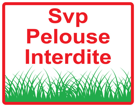 Autocollant ""Svp Pelouse Interdite en PVC de 10 à 60 cm, F-KEEPOFFGRASS-H-10100-14