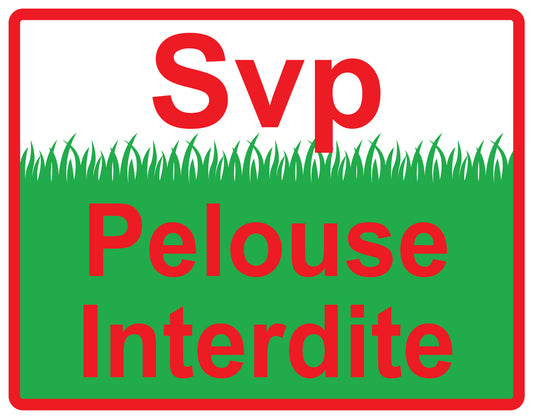 Autocollant "Svp Pelouse Interdite" en PVC de 10 à 60 cm, F-KEEPOFFGRASS-H-10200-14