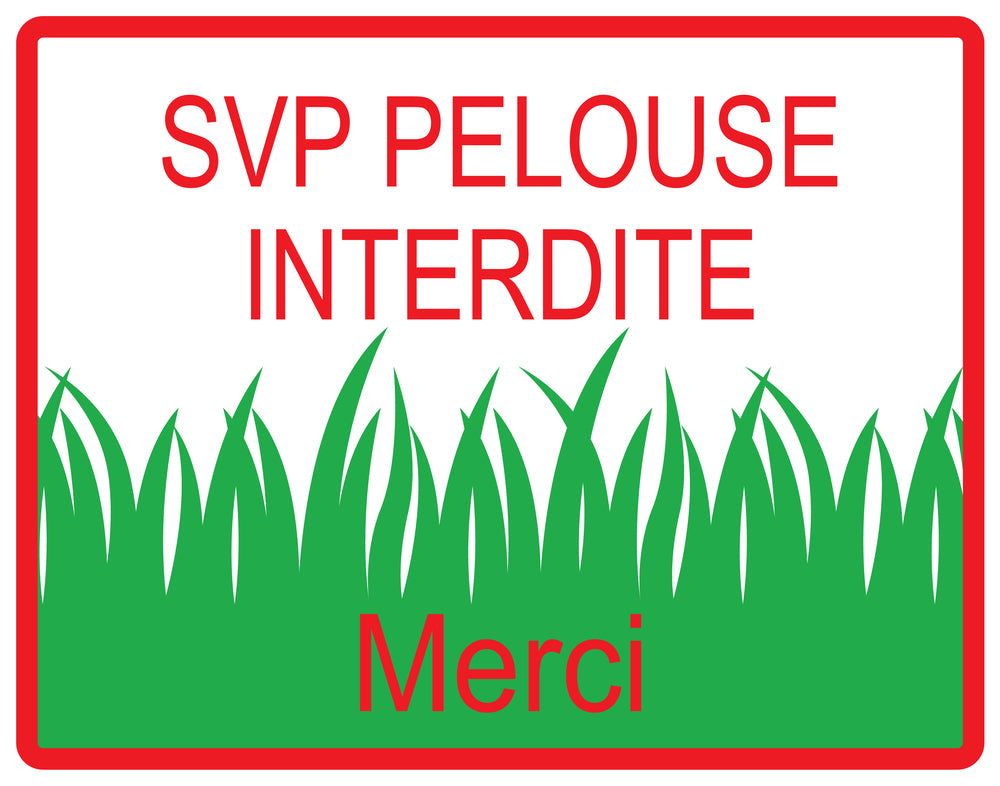 Autocollant "Svp Pelouse Interdite Merci" en PVC de 10 à 60 cm, F-KEEPOFFGRASS-H-10300-14