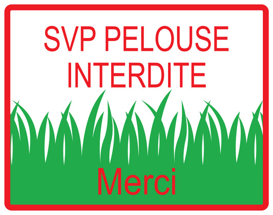 Autocollant "Svp Pelouse Interdite Merci" en PVC de 10 à 60 cm, F-KEEPOFFGRASS-H-10300-14